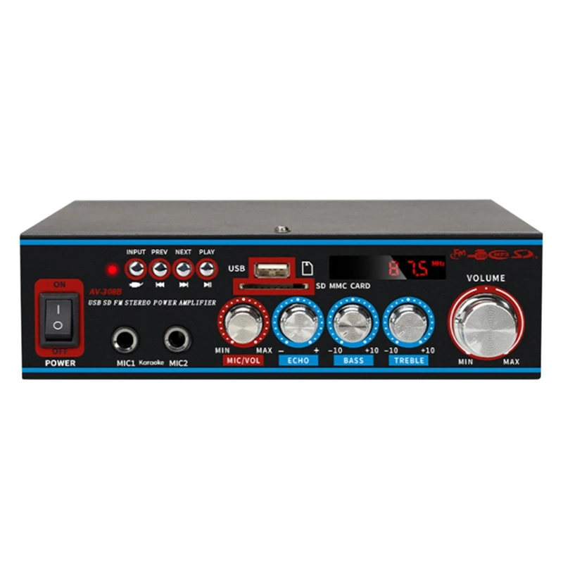 Home Audio Power Amplifier 2X60W Dual Channel Mixer Sound Stereo Receiver Box Support FLAC WAV APE for PA Home US Plug
Home Audio Power Amplifier 2X60W Dual Channel Mixer Sound Stereo Receiver Box Support FLAC WAV APE for PA Home US Plug