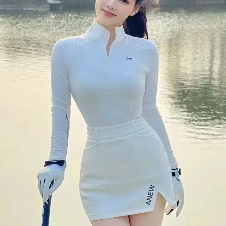 New Golf Clothing Women's Suit White Long Sleeve T-Shirt Collar Top Sports Golf Shirt Half Skirt Golf Suit
New Golf Clothing Women's Suit White Long Sleeve T-Shirt Collar Top Sports Golf Shirt Half Skirt Golf Suit