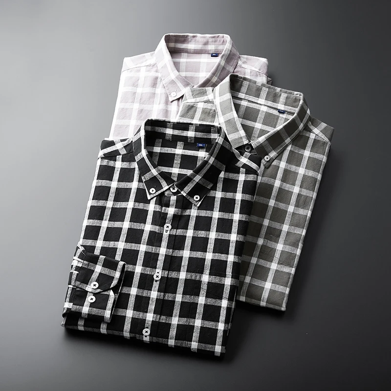 2023 Autumn Men's Cotton Long Sleeve Shirt Classic Plaid Loose Business Casual Plus Size Luxury Shirts Brand Clothes 5XL 6XL 7XL
2023 Autumn Men's Cotton Long Sleeve Shirt Classic Plaid Loose Business Casual Plus Size Luxury Shirts Brand Clothes 5XL 6XL 7XL