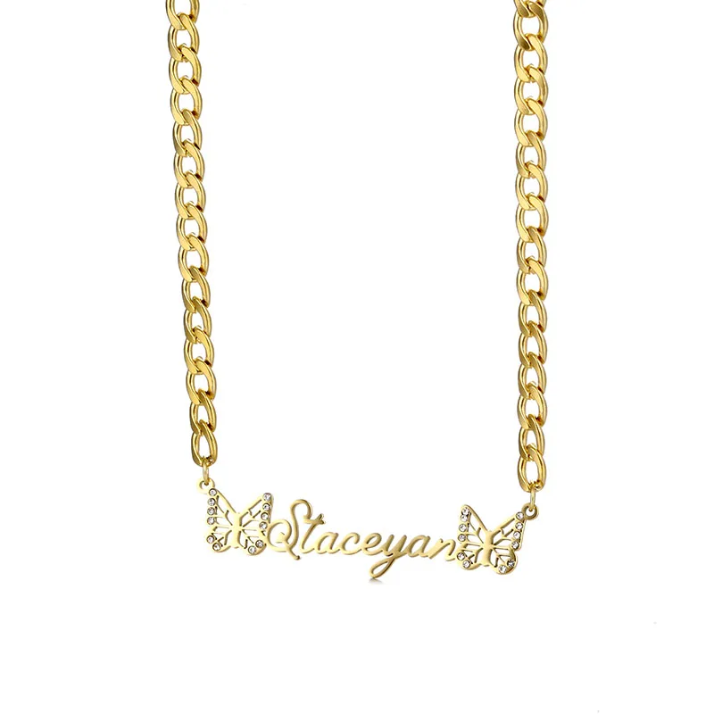 Personalized Custom Name Necklaces Stainless Steel Chain Butterfly Pendant With Zircon Necklace For Women Christmas Gift
Personalized Custom Name Necklaces Stainless Steel Chain Butterfly Pendant With Zircon Necklace For Women Christmas Gift
