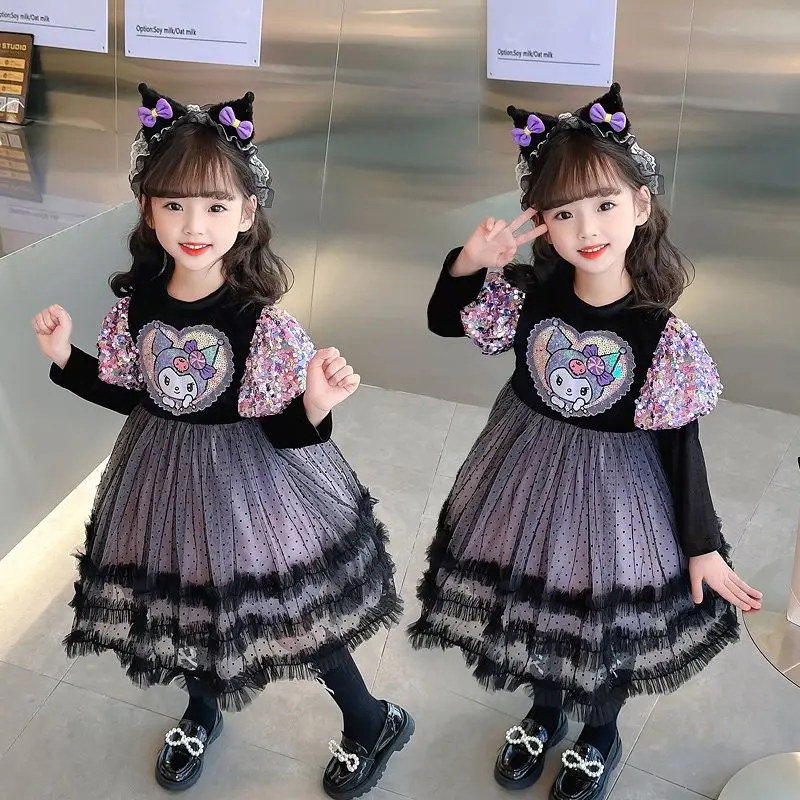 Kawaii Sanrios аниме серия Kuromi Осень новинка маленькая девочка модное платье Лолита Принцесса пушистая сетка Милая мультяшная юбка
Kawaii Sanrios аниме серия Kuromi Осень новинка маленькая девочка модное платье Лолита Принцесса пушистая сетка Милая мультяшная юбка