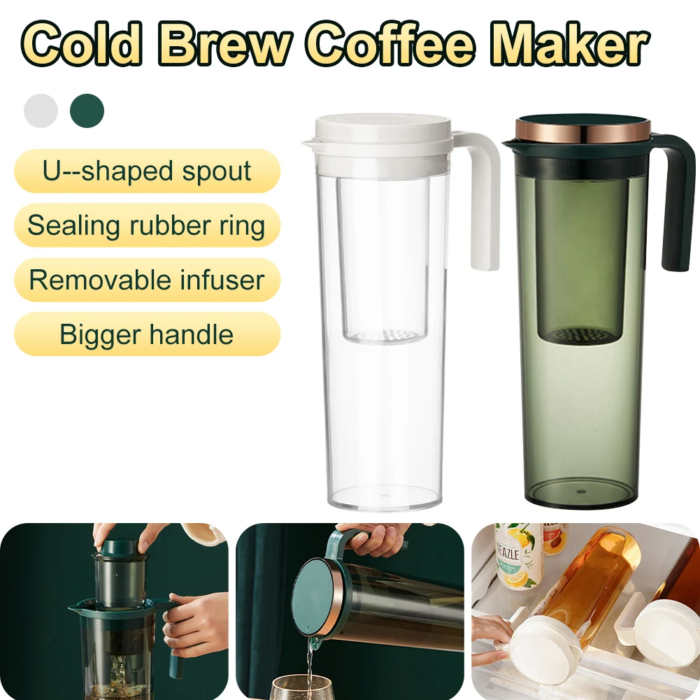 1200ml Cold Brew Coffee Maker With Infuser Iced Tea Maker Pitcher Loose Tea Coffee Maker Water Bottle Espresso Ice Drip Maker
1200ml Cold Brew Coffee Maker With Infuser Iced Tea Maker Pitcher Loose Tea Coffee Maker Water Bottle Espresso Ice Drip Maker