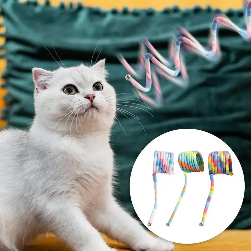 Interactive Cat Spring Toy Colorful Kitten Spiral Springs Cat Toy Coils Attract Cats Toys Plush Chew Toy With Bell For Cat Teeth
Interactive Cat Spring Toy Colorful Kitten Spiral Springs Cat Toy Coils Attract Cats Toys Plush Chew Toy With Bell For Cat Teeth