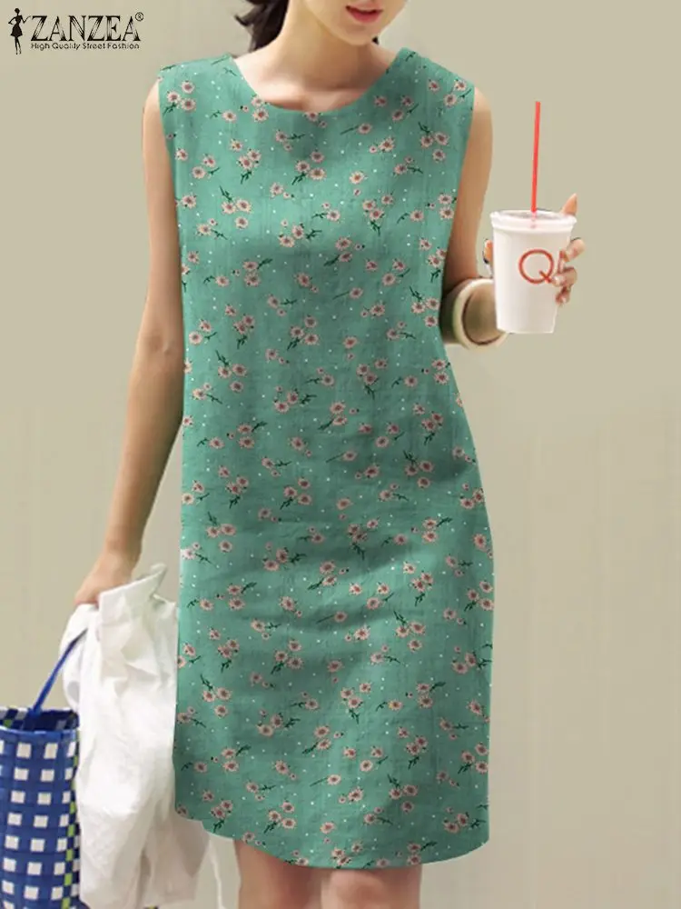 Summer Elegant Floral Dresses ZANZEA Bohemian Beach Sundress Women Causal Knee Length Dress Party Robe O Neck Tanks Vestidos
Summer Elegant Floral Dresses ZANZEA Bohemian Beach Sundress Women Causal Knee Length Dress Party Robe O Neck Tanks Vestidos