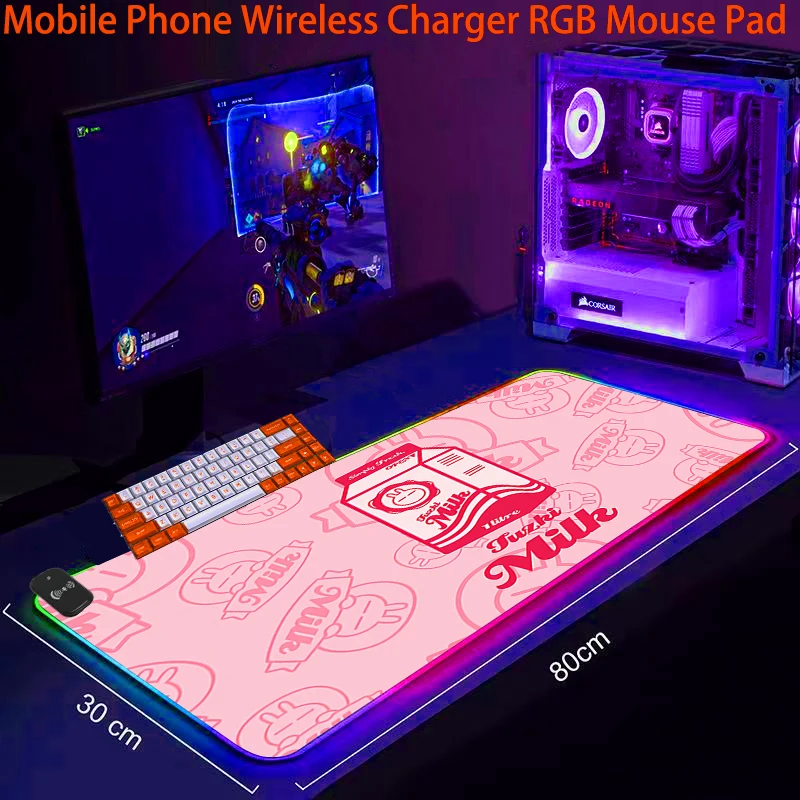 Светящийся коврик для мыши с беспроводной зарядкой для телефона RGB, игровой коврик для мыши со светодиодной подсветкой в виде клубники и мол...
Светящийся коврик для мыши с беспроводной зарядкой для телефона RGB, игровой коврик для мыши со светодиодной подсветкой в виде клубники и мол...