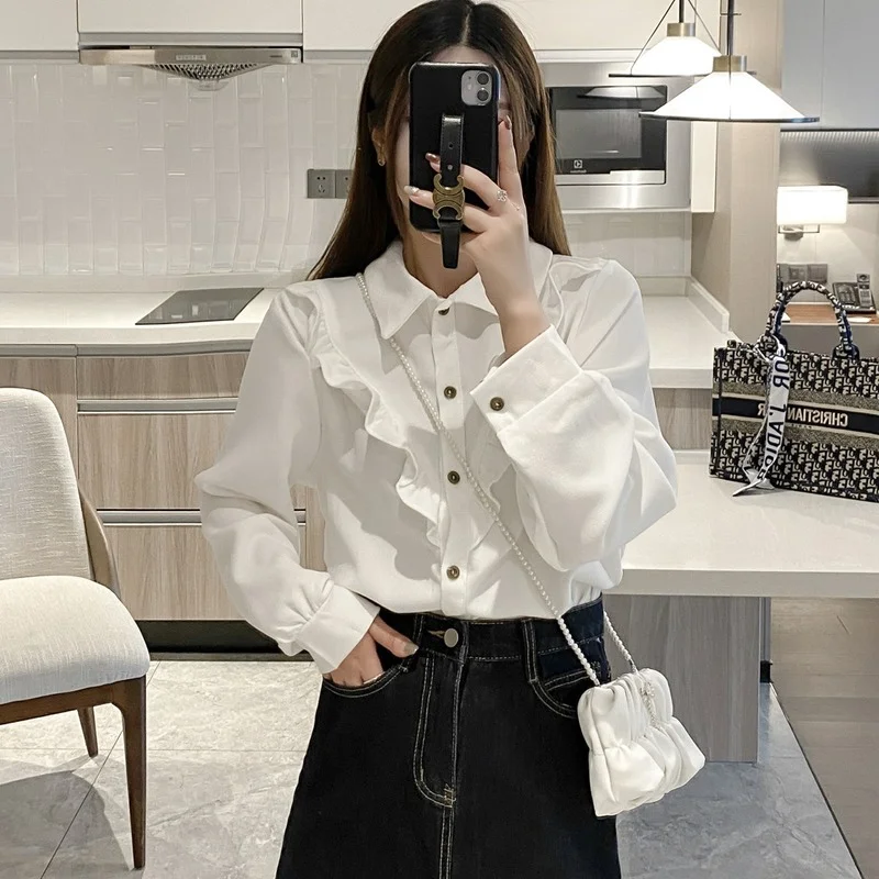 Женская блузка на весну, рубашка-поло для девочек, однотонный Новый Модный Топ с длинным рукавом, свободная Летняя женская одежда в Корейско...
Женская блузка на весну, рубашка-поло для девочек, однотонный Новый Модный Топ с длинным рукавом, свободная Летняя женская одежда в Корейско...