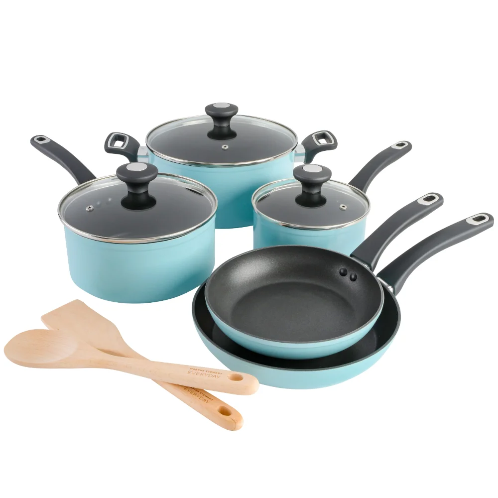 Everyday Hearne 10-Piece Dusty Blue Enamel Aluminum Cookware Set 31.00 X 18.00 X 10.00 Inches
Everyday Hearne 10-Piece Dusty Blue Enamel Aluminum Cookware Set 31.00 X 18.00 X 10.00 Inches