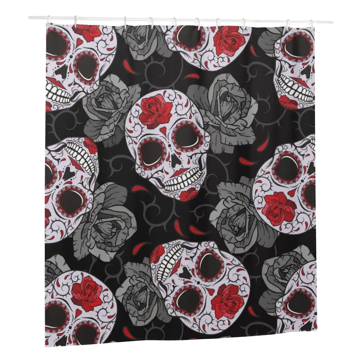 Sugar Skull Rose Halloween Shower Curtain Home Polyester Bath Curtain Gothic Day of the Dead Bathing Screen Curtain
Sugar Skull Rose Halloween Shower Curtain Home Polyester Bath Curtain Gothic Day of the Dead Bathing Screen Curtain