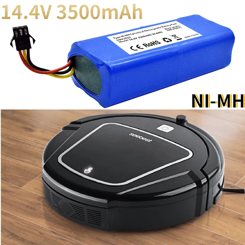 

14.4V 3500mAh NI-MH Battery For Seebest D730 Seebest D720 Ecovacs Mirror CEN360 Robot Vacuum Cleaner Parts