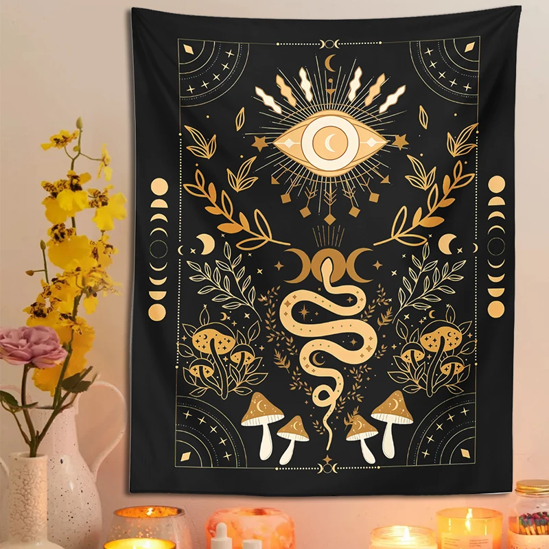 Mushroom Snake Tapestry Wall Hanging Cottagecore Mystical Moth Eye Moon Phase Divination Witchcraft Aesthetic Home Room Decor
Mushroom Snake Tapestry Wall Hanging Cottagecore Mystical Moth Eye Moon Phase Divination Witchcraft Aesthetic Home Room Decor