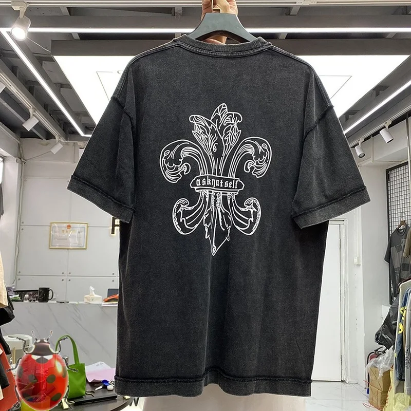 Thick Fabric ASKYURSELF Flocking Embroidered Vintage Wash Do Old Streetwear T-Shirt
Thick Fabric ASKYURSELF Flocking Embroidered Vintage Wash Do Old Streetwear T-Shirt