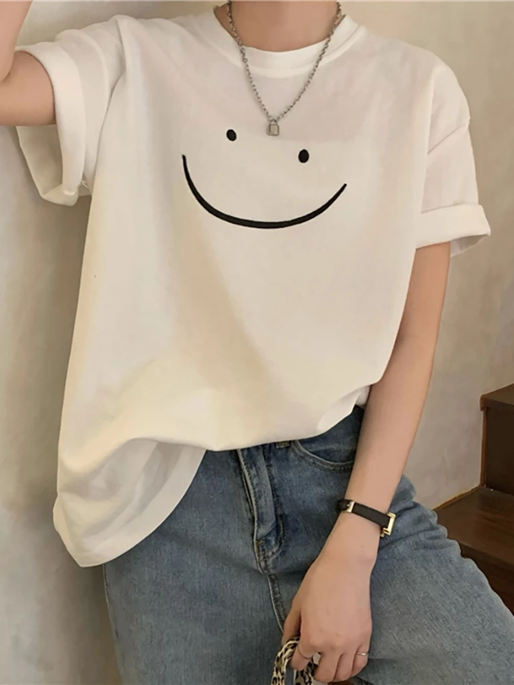 Cute Embroidery Bf Style White Short Sleeved T-shirt Women's Aging Summer 2022 New Korean Style Top 
Cute Embroidery Bf Style White Short Sleeved T-shirt Women's Aging Summer 2022 New Korean Style Top
