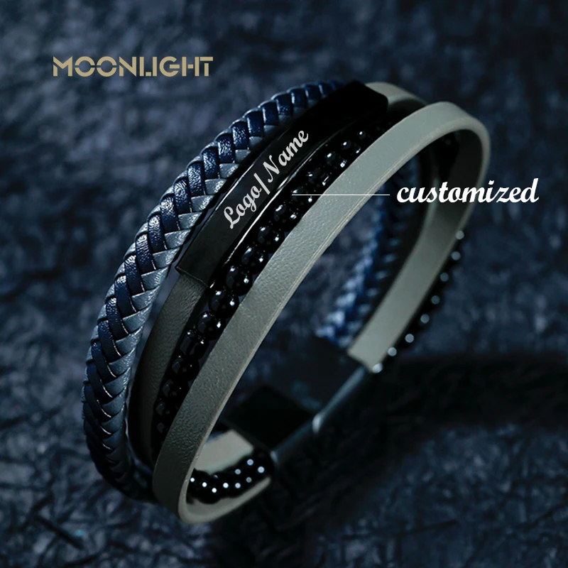 New Style Multilayer Man Natural Stone Bracelet Leather Braided Rope Stainless Steel Magnetic Clasp Bracelet Fashion Men Jewelry
New Style Multilayer Man Natural Stone Bracelet Leather Braided Rope Stainless Steel Magnetic Clasp Bracelet Fashion Men Jewelry