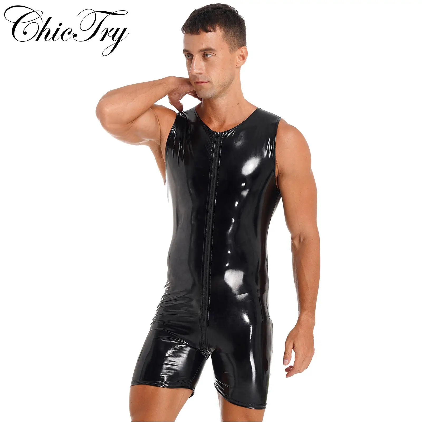 Мужской латексный костюм кошки влажный Вид Блестящий Комбинезон из лакированной кожи черный трико с длинным рукавом боди нижнее белье для клубного сценического костюма
Мужской латексный костюм кошки влажный Вид Блестящий Комбинезон из лакированной кожи черный трико с длинным рукавом боди нижнее белье для клубного сценического костюма