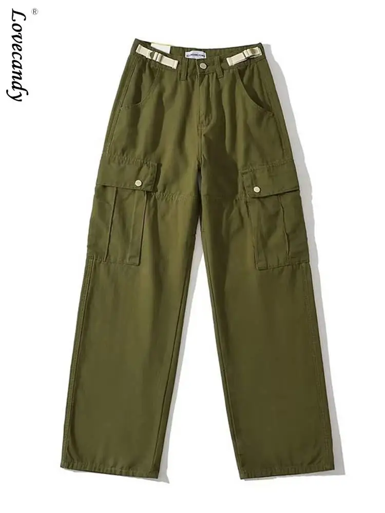 Vintage Green Elastic High Waist Cargo Pants Women Spring Adjustable Straight Y2k Pants Lady Retro Streetwear Trousers 2023
Vintage Green Elastic High Waist Cargo Pants Women Spring Adjustable Straight Y2k Pants Lady Retro Streetwear Trousers 2023