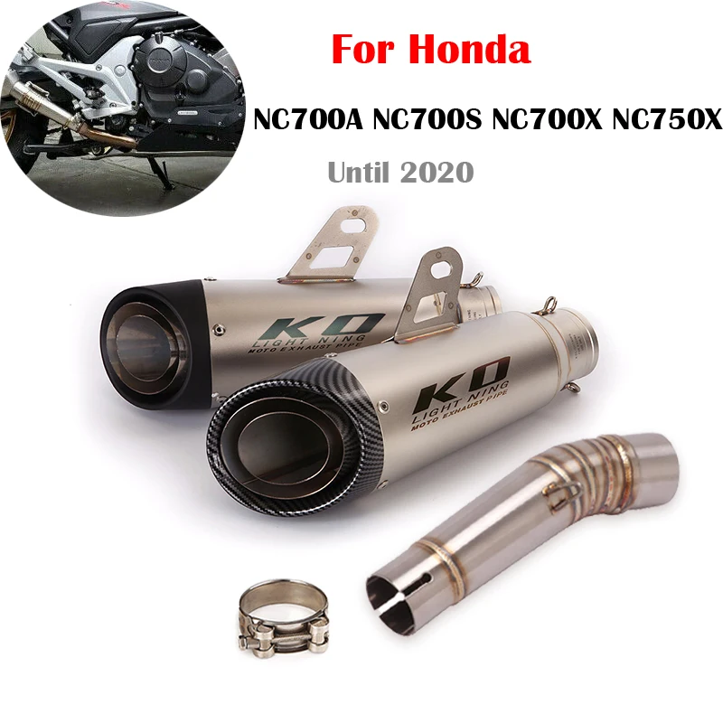 

For Honda NC700A NC700S NC700X NC750X Until 2020 Slip On 51mm Motorcycle Exhaust System Escape Tip Mid Link Pipe Stainless Steel