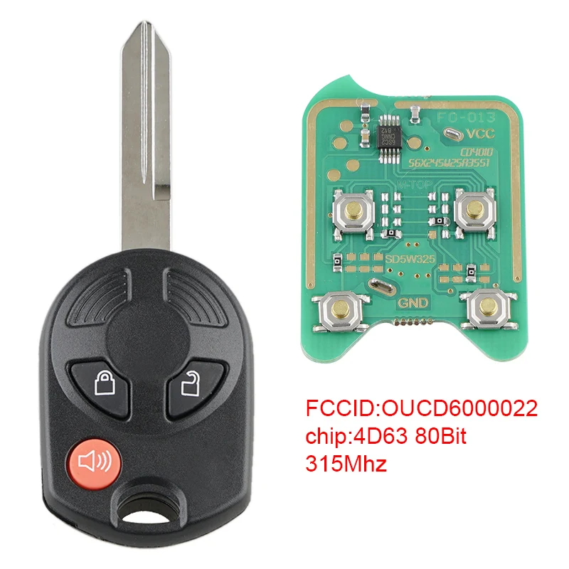 Remote Key Fob Entry 4D63 80Bit Chip OUCD6000022 Fit for 2006-2009 2010 Ford F 150 250 350 / Escape Focus Lincoln-Mazda-Mercury
Remote Key Fob Entry 4D63 80Bit Chip OUCD6000022 Fit for 2006-2009 2010 Ford F 150 250 350 / Escape Focus Lincoln-Mazda-Mercury