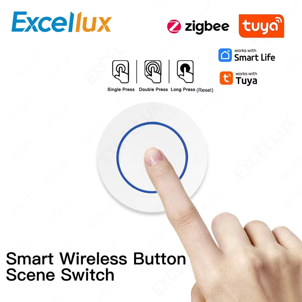Excellux Беспроводной умный выключатель сцен Tuya Zigbee
Excellux Беспроводной умный выключатель сцен Tuya Zigbee