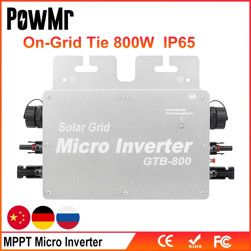 PowMr 800W on Grid Tie MPPT Micro Solar Inverter 230VAC&20-50V Build in WIFI Monitor IP65 Degree Work for Solar Power Station
PowMr 800W on Grid Tie MPPT Micro Solar Inverter 230VAC&20-50V Build in WIFI Monitor IP65 Degree Work for Solar Power Station