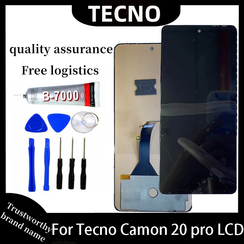 Для ЖК-дисплея 6 67 дюймов Tecno Camon 20 Pro 4G CK7n с ремонтным инструментом и клеем для