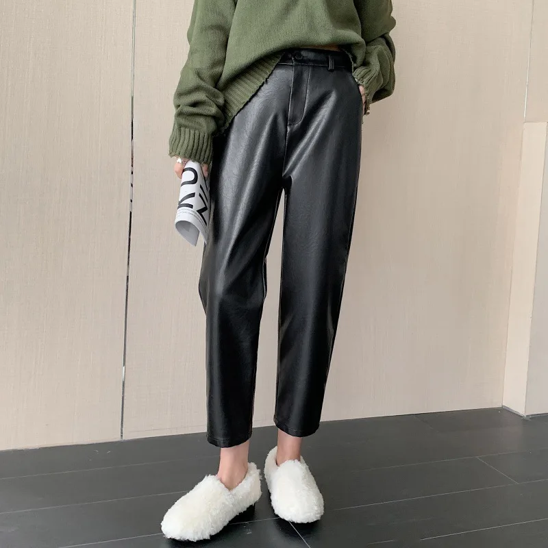 CGC Autumn Winter High Waist Women Leather Pants Fashion y2k Streetwear Casual Motorcycle Straight Trousers Female Baggy Pants
CGC Autumn Winter High Waist Women Leather Pants Fashion y2k Streetwear Casual Motorcycle Straight Trousers Female Baggy Pants