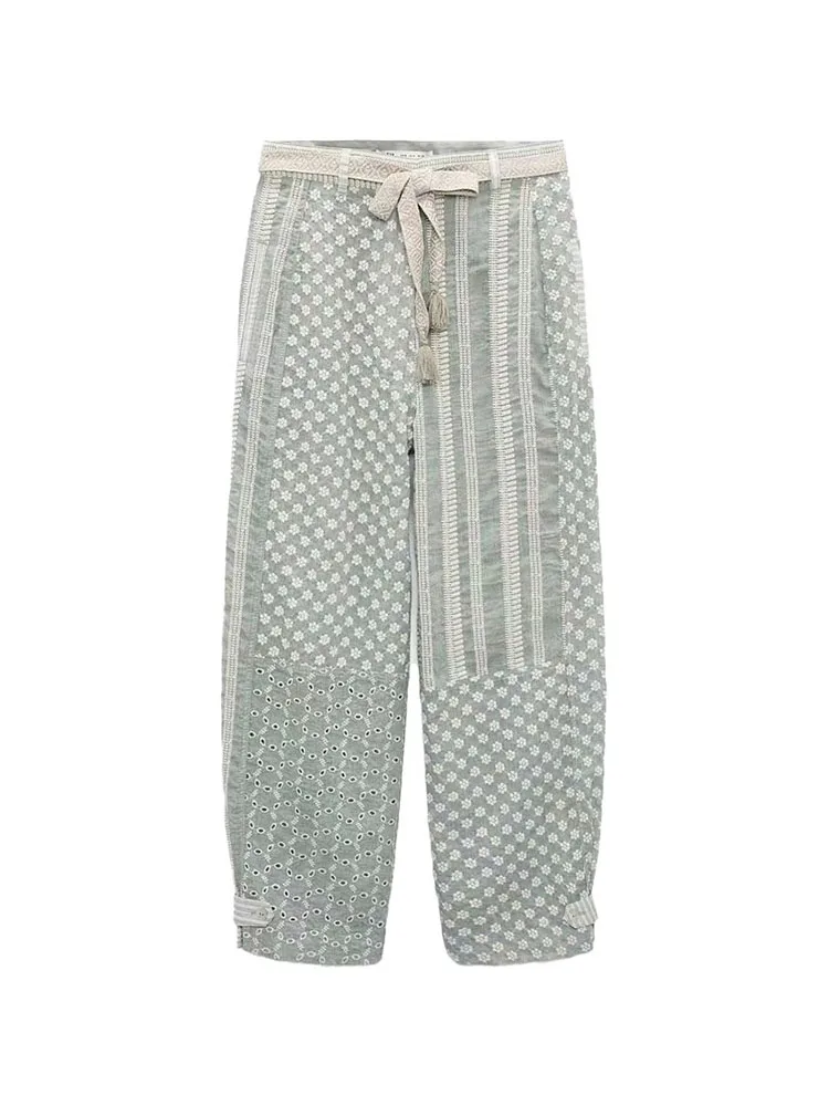 Женские широкие брюки с вышивкой, винтажные брюки составного кроя с высокой талией и боковыми карманами, лето 2021
Женские широкие брюки с вышивкой, винтажные брюки составного кроя с высокой талией и боковыми карманами, лето 2021