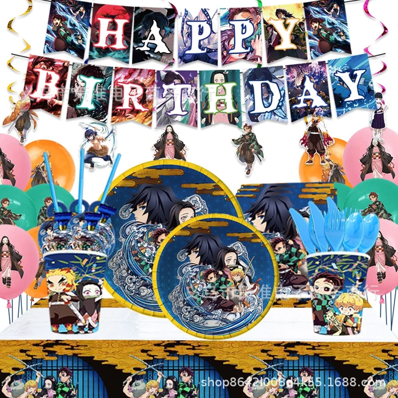 Demon Slayer Yaiba Birthday Party Cutlery Plate Cup Napkin Balloon Anime Baby Shower Decoration Set Supplies
Demon Slayer Yaiba Birthday Party Cutlery Plate Cup Napkin Balloon Anime Baby Shower Decoration Set Supplies