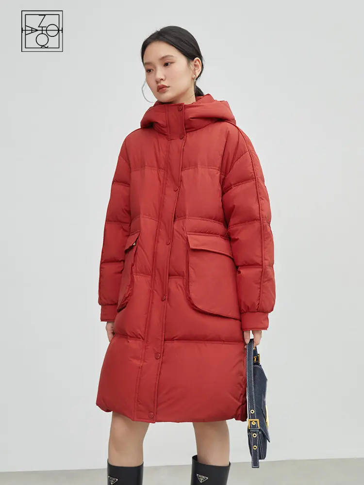 ZIQIAO 131G Filling Capacity Retro Red Women Hooded Long Down Jackets 90 White Duck Down Big Pocket Design Loose Women Coats
ZIQIAO 131G Filling Capacity Retro Red Women Hooded Long Down Jackets 90 White Duck Down Big Pocket Design Loose Women Coats
