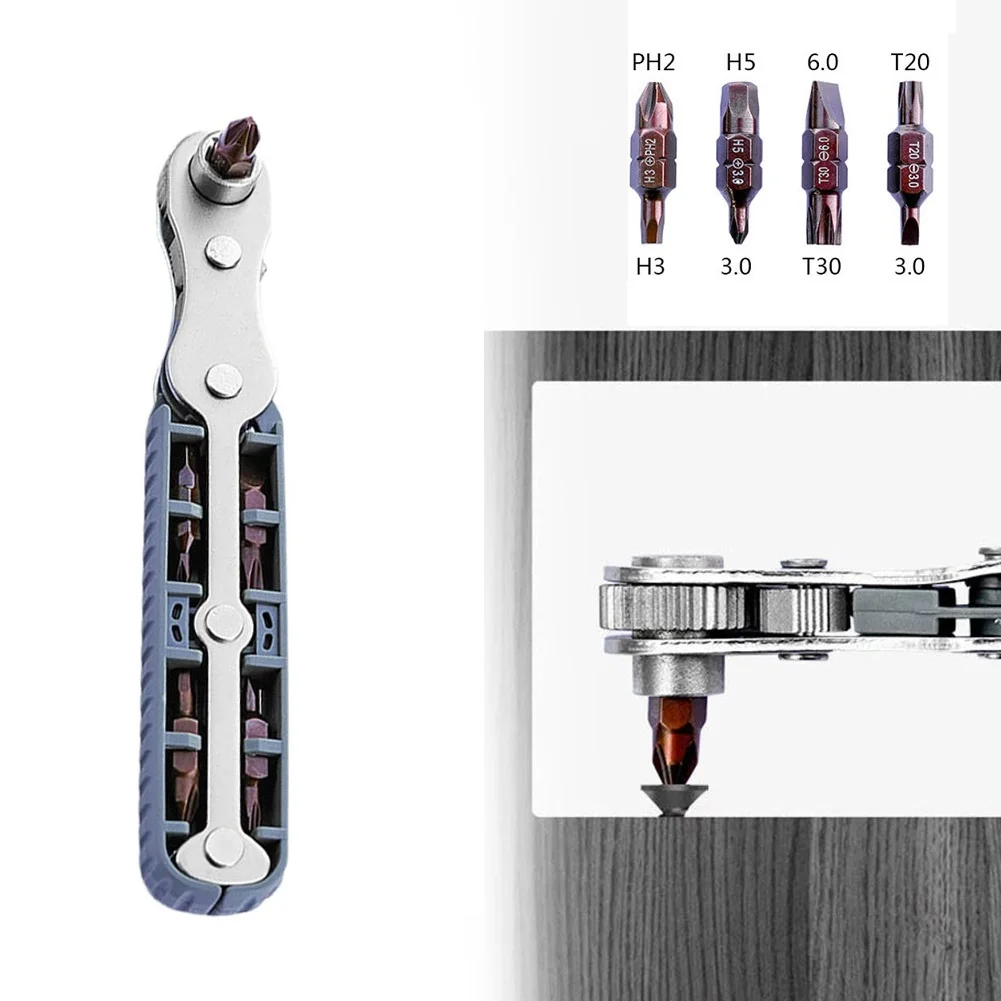 Two-way Screwdriver Wrench Kit Ratchet Wrench Handle Tools 20mm Width 4pcs Screwdriver Bit Chrome Vanadium Steel
Two-way Screwdriver Wrench Kit Ratchet Wrench Handle Tools 20mm Width 4pcs Screwdriver Bit Chrome Vanadium Steel