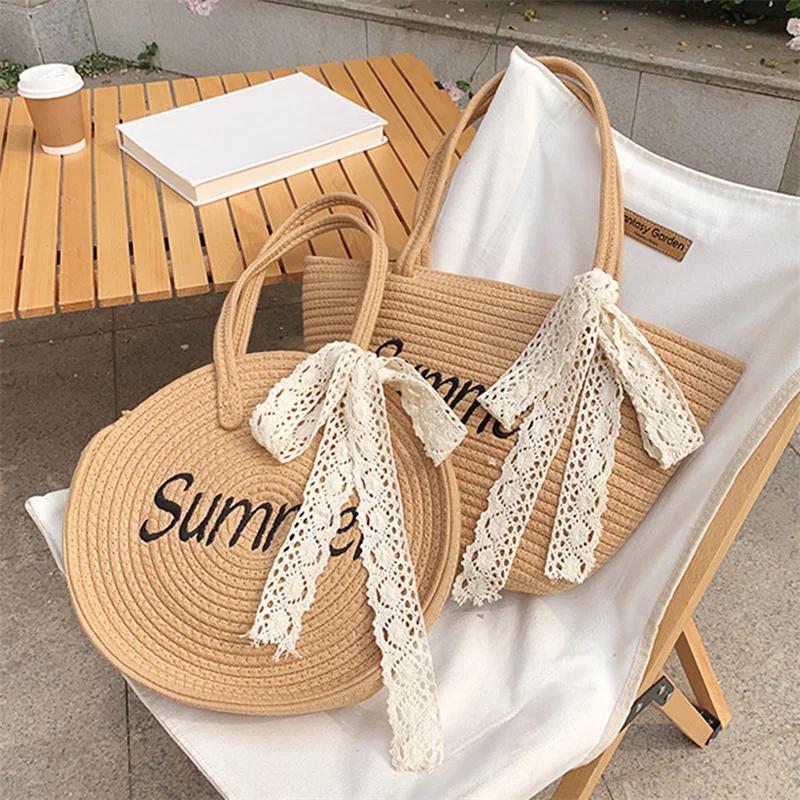 Summer Hand-Woven Handbags Beach Vacation Bags Letter Printed Handmade Straw Bag Fashion Shoulder Underarm Bag Purse
Summer Hand-Woven Handbags Beach Vacation Bags Letter Printed Handmade Straw Bag Fashion Shoulder Underarm Bag Purse