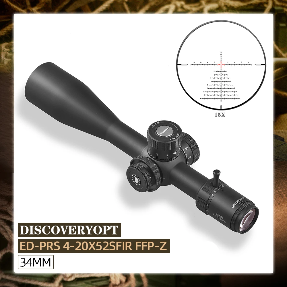 Телескопическая винтовка Discovery, прицел Φ 4-20X52SFIR FFP с боковой фокусировкой, ZEROSTOP, тактический оптический прицел для калибра 338 .50BMG с подсветкой
Телескопическая винтовка Discovery, прицел Φ 4-20X52SFIR FFP с боковой фокусировкой, ZEROSTOP, тактический оптический прицел для калибра 338 .50BMG с подсветкой