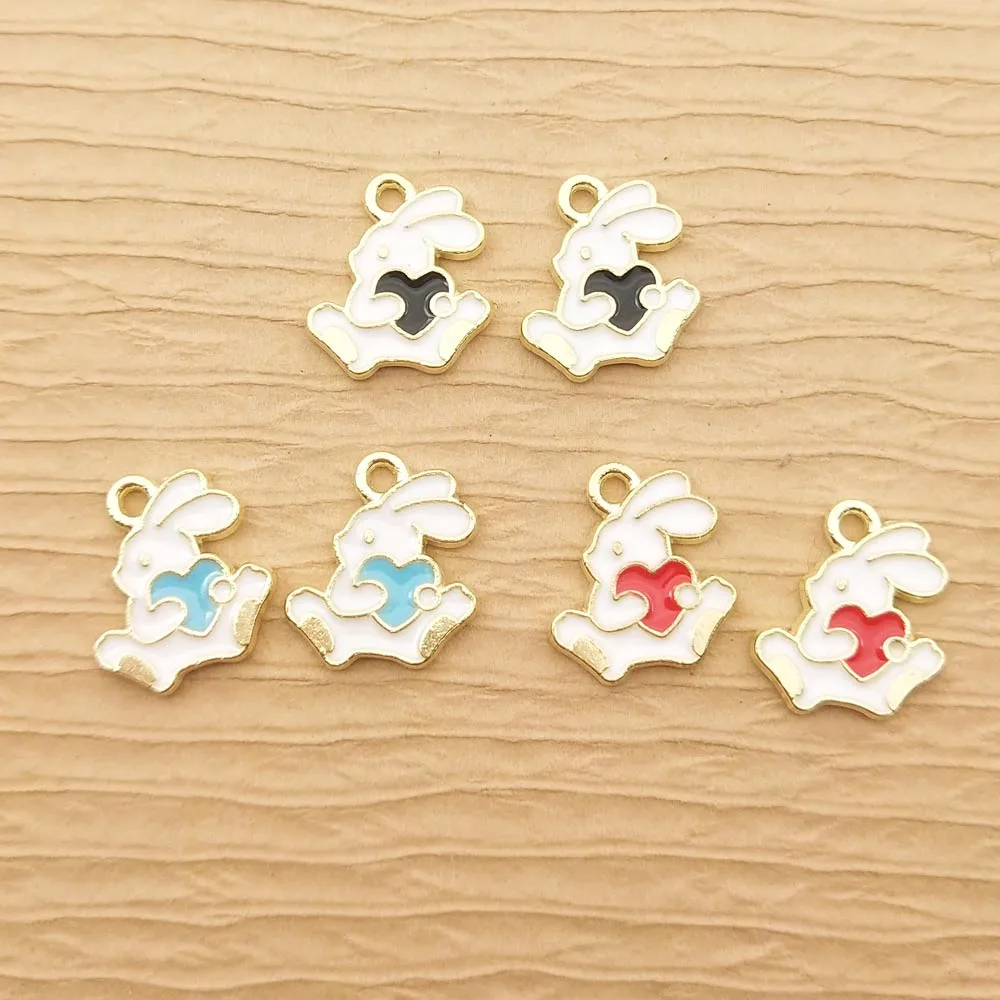 10pcs 11x13mm Enamel Heart Rabbit Charm for Jewelry Making Cute Earring Pendant Bracelet Necklace Accessories Diy Craft Finding
10pcs 11x13mm Enamel Heart Rabbit Charm for Jewelry Making Cute Earring Pendant Bracelet Necklace Accessories Diy Craft Finding
