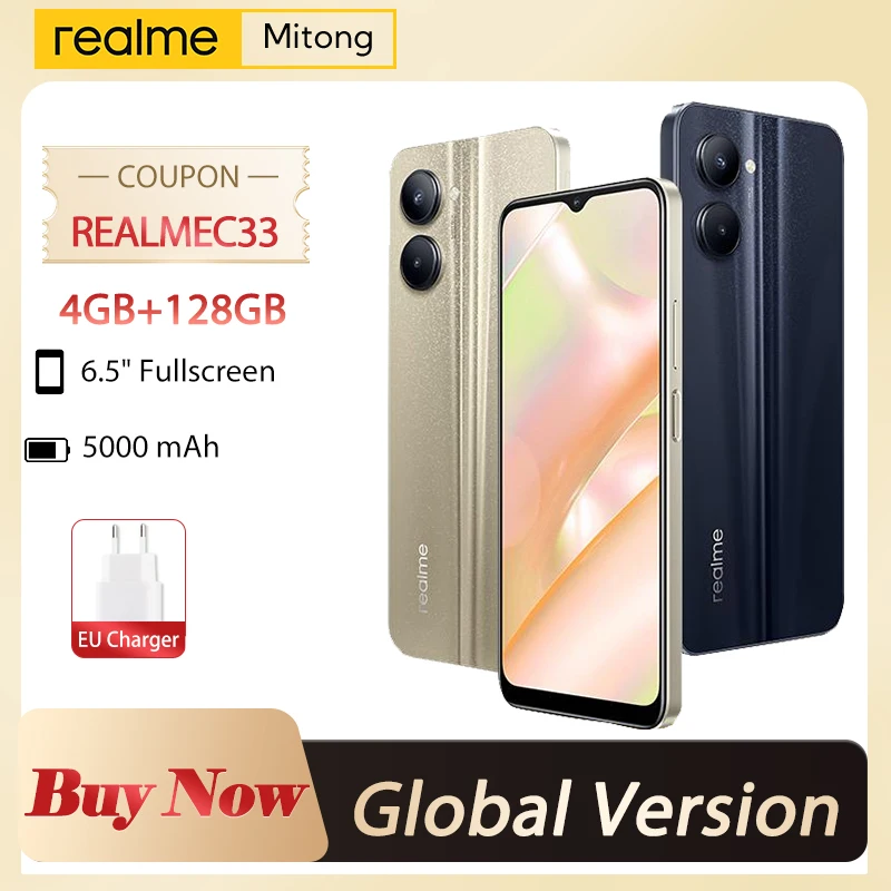 Realme C33 50MP AI тройная камера 6.5" полноэкранный Android с10W быстрой зарядкой 5000mAh батарея глобальная версия
Realme C33 50MP AI тройная камера 6.5" полноэкранный Android с10W быстрой зарядкой 5000mAh батарея глобальная версия