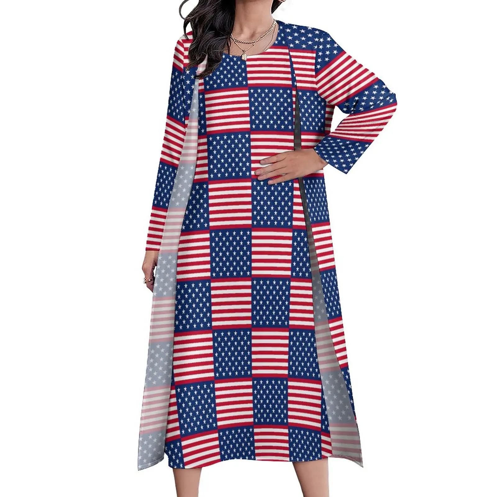 American Flag Dress US National Day Modern Maxi Dress Street Style Boho Beach Long Dresses Two Piece Graphic Oversized Vestidos
American Flag Dress US National Day Modern Maxi Dress Street Style Boho Beach Long Dresses Two Piece Graphic Oversized Vestidos