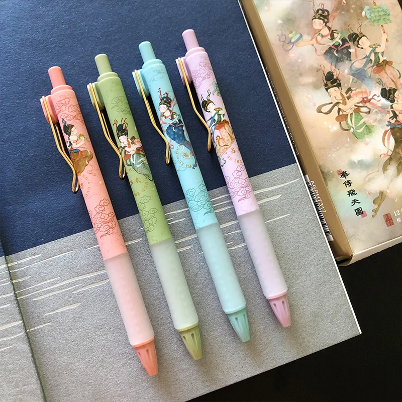 4 pcs/lot Chinese Dunhuang Culture Mechanical Gel Ink Pen School Office Writing Cool Pens Stationery Decor stationary supplies
4 pcs/lot Chinese Dunhuang Culture Mechanical Gel Ink Pen School Office Writing Cool Pens Stationery Decor stationary supplies