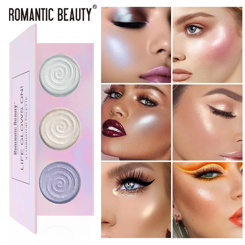 Romantic Beauty 3 Color Powder Highlighter Palette Pearlescent Glitter Bronzer Contour Blush Face Female Korean Makeup Pigment
Romantic Beauty 3 Color Powder Highlighter Palette Pearlescent Glitter Bronzer Contour Blush Face Female Korean Makeup Pigment