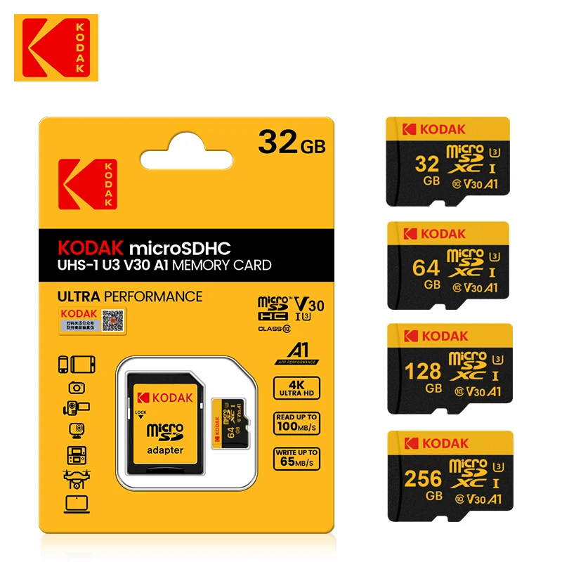 NEW KODAK Original Micro SD 128GB 256GB 64GB 32GB Memori Memory Card C10 TF MicroSD Cards SDXC U3 4K For Phone Drone Camera Gift
NEW KODAK Original Micro SD 128GB 256GB 64GB 32GB Memori Memory Card C10 TF MicroSD Cards SDXC U3 4K For Phone Drone Camera Gift
