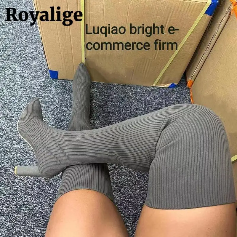 Женские сапоги на высоком каблуке, модные вязаные эластичные длинные сапоги-носки, Осень-зима 2022, удобная однотонная обувь без застежки для ...
Женские сапоги на высоком каблуке, модные вязаные эластичные длинные сапоги-носки, Осень-зима 2022, удобная однотонная обувь без застежки для ...