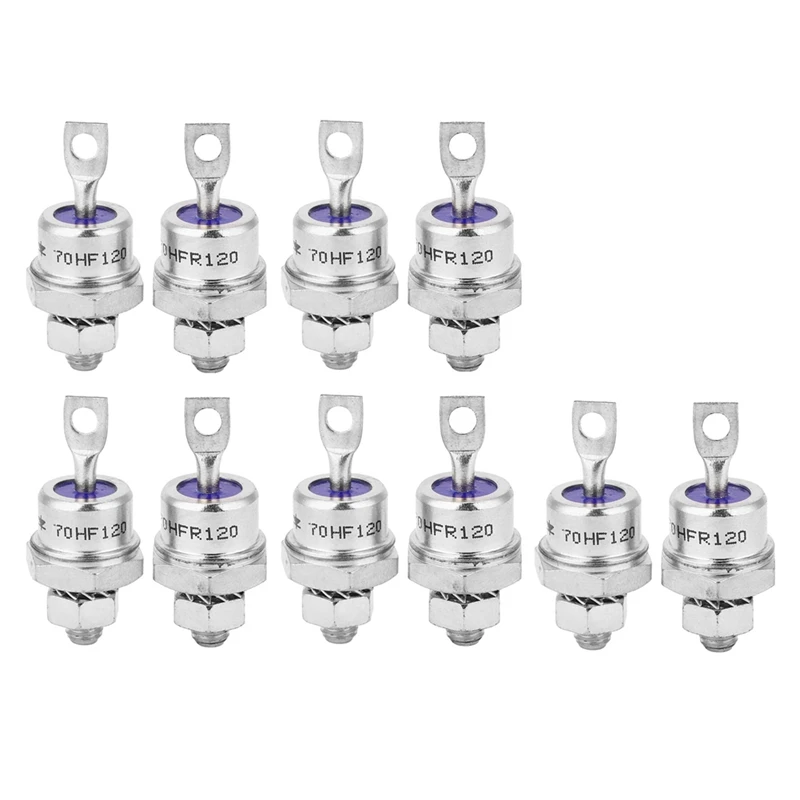 5 пар, выпрямительный спиральный диод 70HF120/70HFR120 70A 1200 в, высокомощный выпрямительный диод с металлическим стержнем
5 пар, выпрямительный спиральный диод 70HF120/70HFR120 70A 1200 в, высокомощный выпрямительный диод с металлическим стержнем