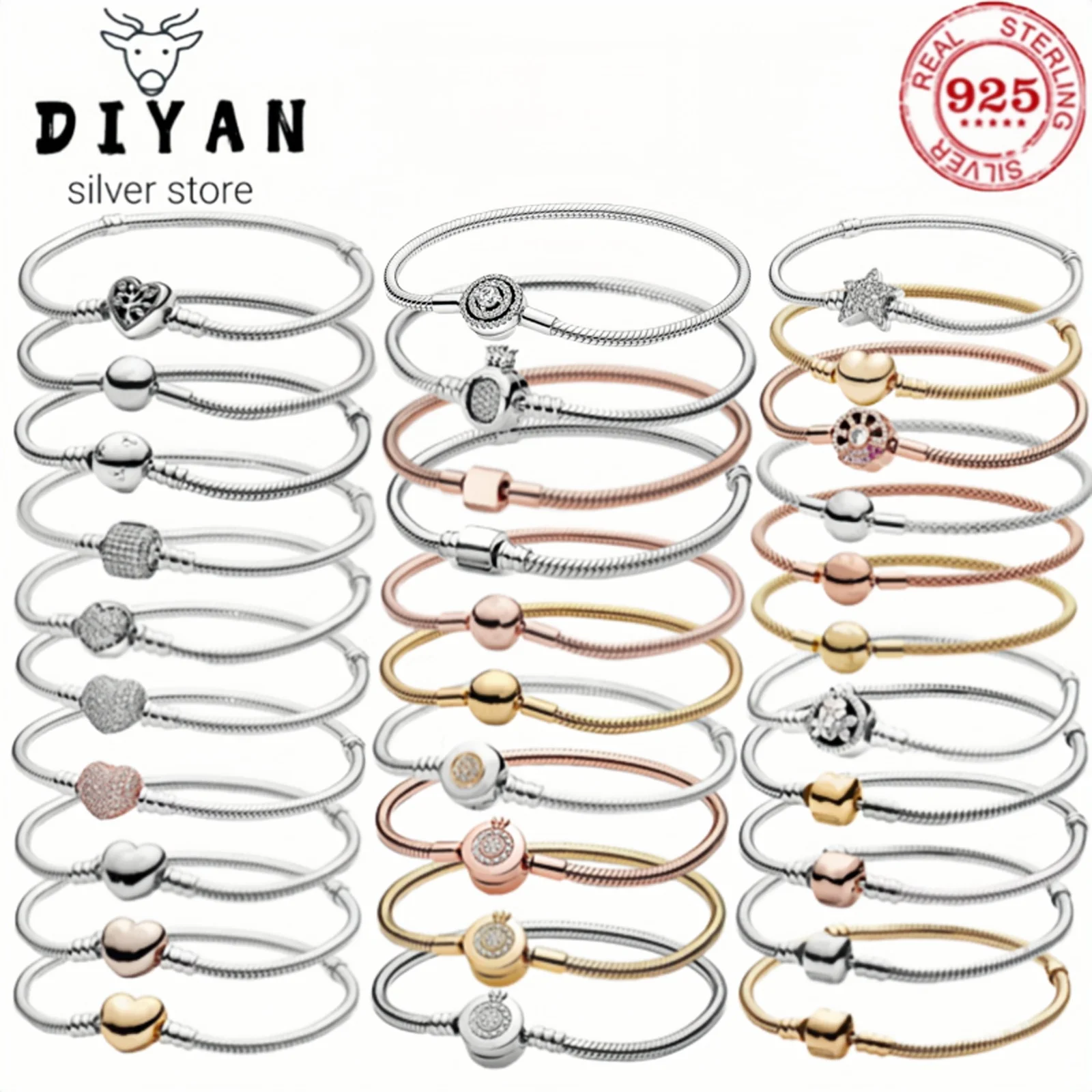 Hot selling high-quality original 925%sterling silver Love Crown zircon snake chain romantic fashion DIY women's premium jewelry
Hot selling high-quality original 925%sterling silver Love Crown zircon snake chain romantic fashion DIY women's premium jewelry