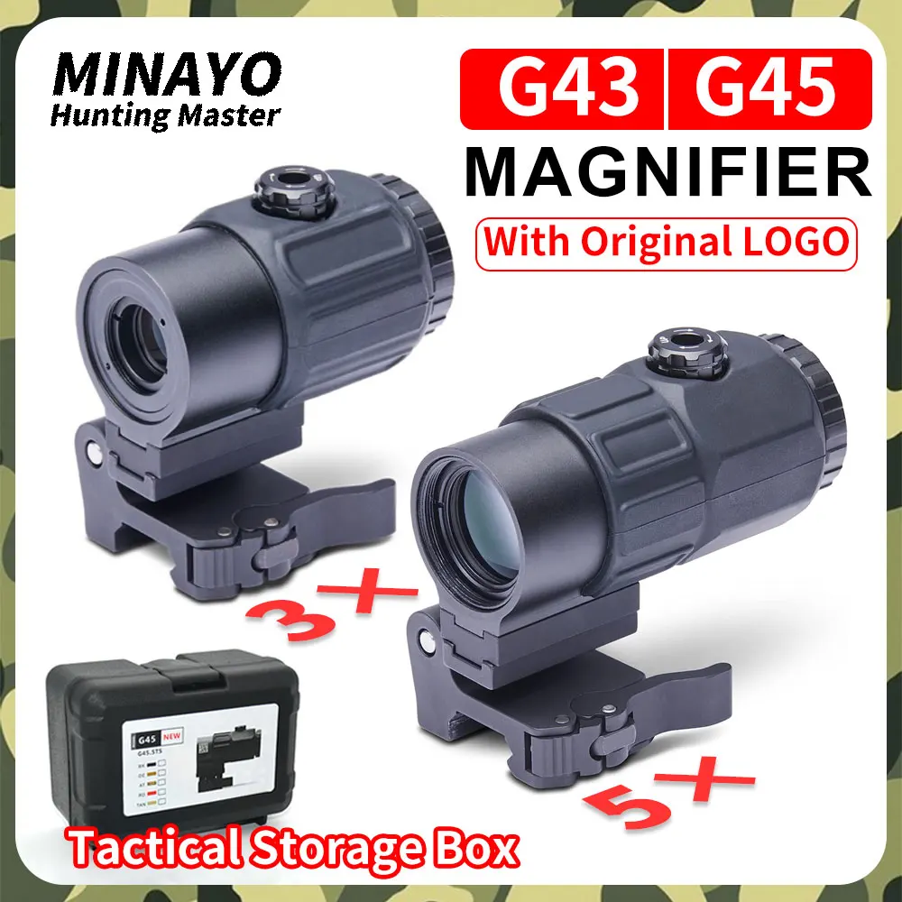 G43/G45 3X 5X Flip To Side Magnifier Tactical Hunting Optical Sight Scope W/20mm Picatinny/Werver Rail Mount&Quick-Detach Lever
G43/G45 3X 5X Flip To Side Magnifier Tactical Hunting Optical Sight Scope W/20mm Picatinny/Werver Rail Mount&Quick-Detach Lever