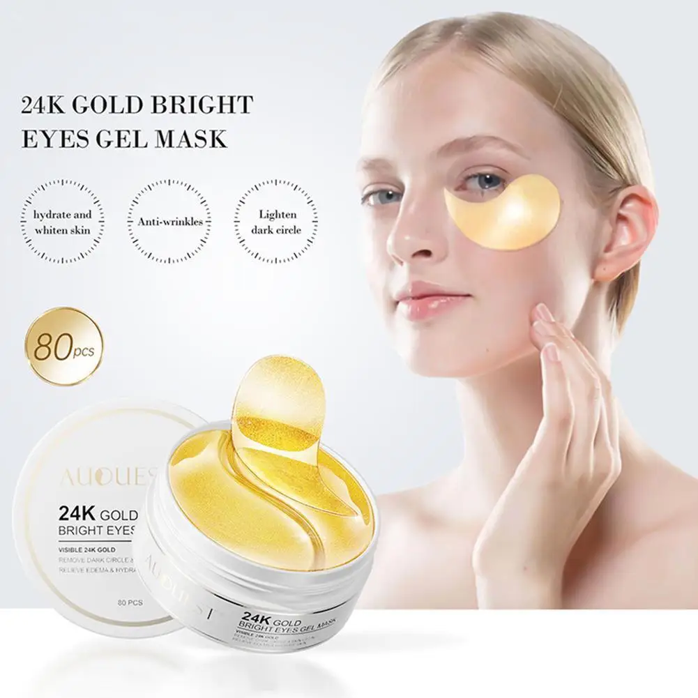 80Pcs 24K Gold Eye Mask Puffiness & Dark Circles Treatments Reduce Wrinkles Anti-Aging Moisturizing Whitening Eye Patches
80Pcs 24K Gold Eye Mask Puffiness & Dark Circles Treatments Reduce Wrinkles Anti-Aging Moisturizing Whitening Eye Patches