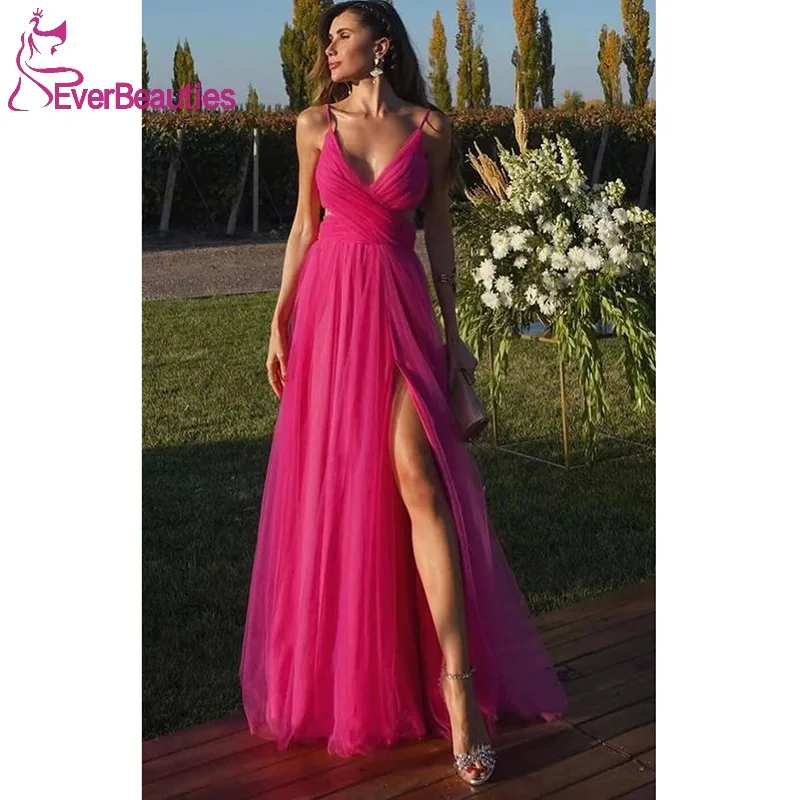Tulle Prom Dresses Long with Side Slit for Women A-Line Evening Maxi Dresses Sexy V-Neck Formal Gowns
Tulle Prom Dresses Long with Side Slit for Women A-Line Evening Maxi Dresses Sexy V-Neck Formal Gowns