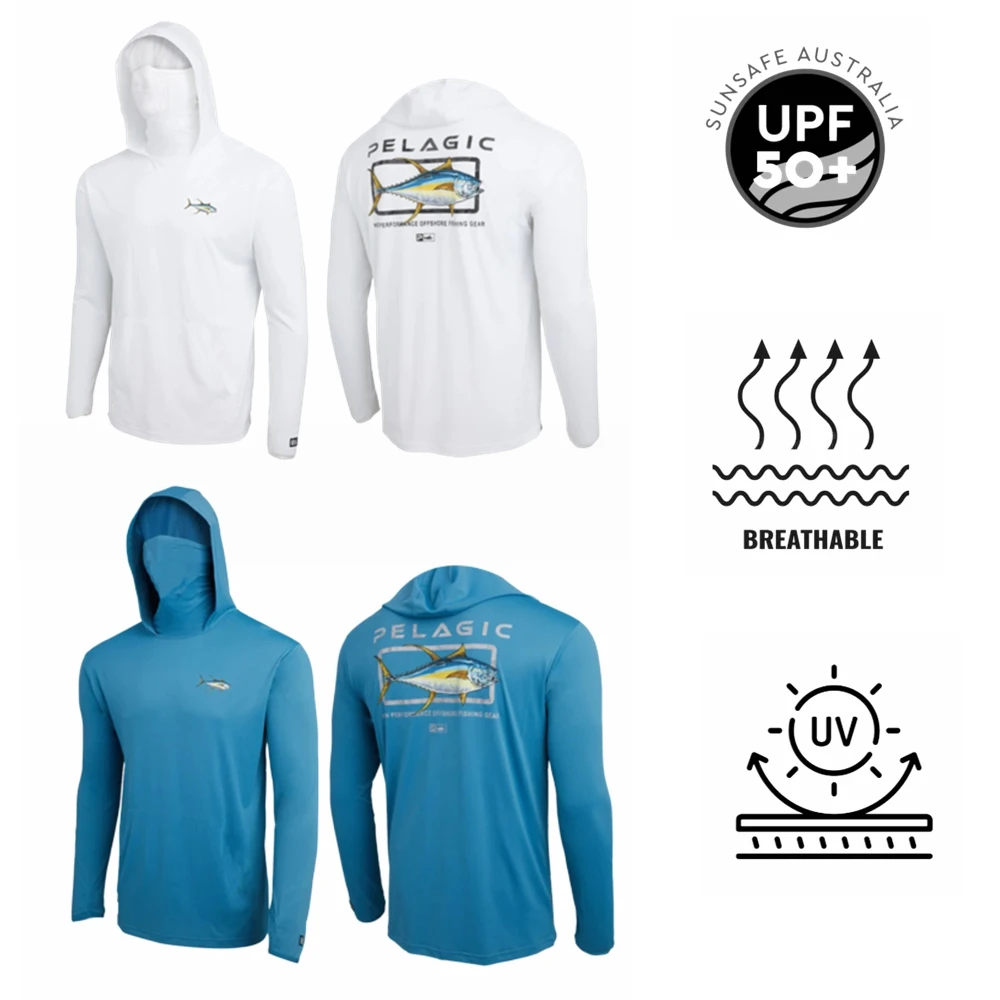 Pelagic Fishing Shirt UPF 50+ Hooded Fishing Clothes Men Face Cover Hoodie Sun Protection Mask Jersey Breathable Camisa De Pesca
Pelagic Fishing Shirt UPF 50+ Hooded Fishing Clothes Men Face Cover Hoodie Sun Protection Mask Jersey Breathable Camisa De Pesca