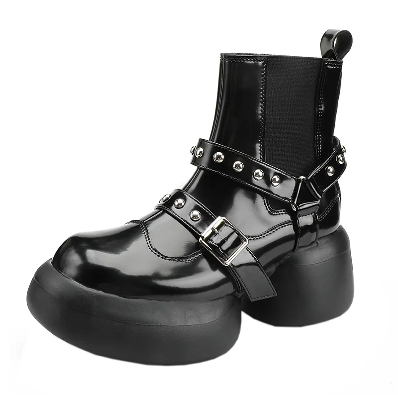 Termainoov Autumn Winter Women's Boots Round Toe Chunky Heel High Heel Boots Slip on Buckle Rivets Metal Decoration Boots
Termainoov Autumn Winter Women's Boots Round Toe Chunky Heel High Heel Boots Slip on Buckle Rivets Metal Decoration Boots