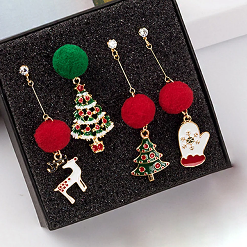 Fashion Cute Christmas Elk Bow Dangle Earrings For Women Asymmetric Star Hair Ball Long Tassel Earrings New Year Gifts Jewelry 
Fashion Cute Christmas Elk Bow Dangle Earrings For Women Asymmetric Star Hair Ball Long Tassel Earrings New Year Gifts Jewelry