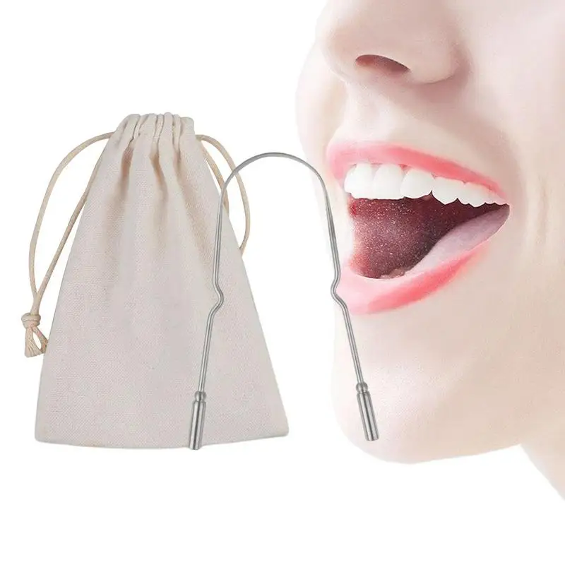 

Metal Tongue Scraper Mouth Brush Stainless Steel U-shaped Ergonomic Oral Cleaner Scrapers Reduce Bad Breath Help Oral Hygiene