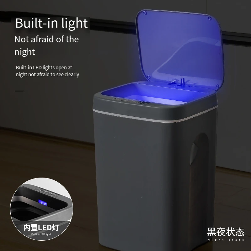 

Smart Sensor Trash Can for Kitchen Trash Can 11L-18L Bathroom Garbage Bin Waterproof Narrow USB Charging Wastebasket Trash Bin