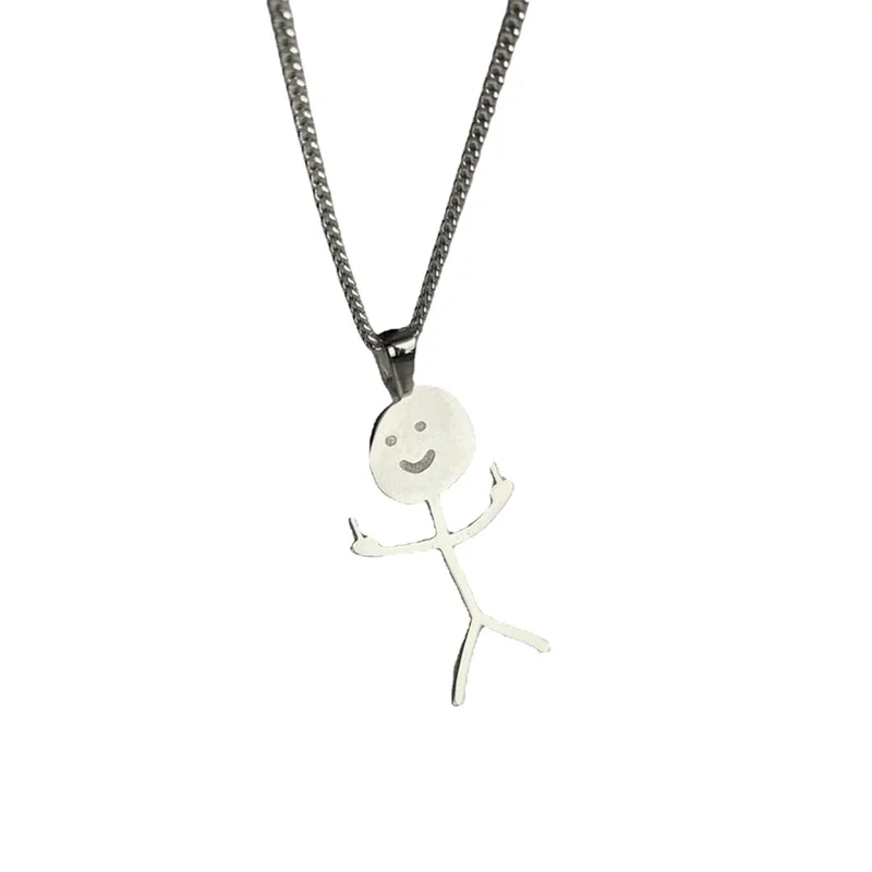 Stainless Steel Funny Doodle Man Necklace Fashion Hand Gesture Middle Finger Necklaces Gifts For Friends
Stainless Steel Funny Doodle Man Necklace Fashion Hand Gesture Middle Finger Necklaces Gifts For Friends