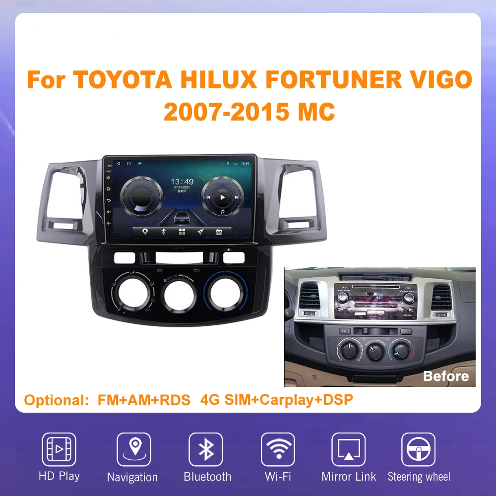 9'' IPS Android 10 Car Radio Multimedia TOYOTA HILUX FORTUNER VIGO 2007-2015 Manual GPS Navigation Navi Player Auto Stereo WIFI
9'' IPS Android 10 Car Radio Multimedia TOYOTA HILUX FORTUNER VIGO 2007-2015 Manual GPS Navigation Navi Player Auto Stereo WIFI